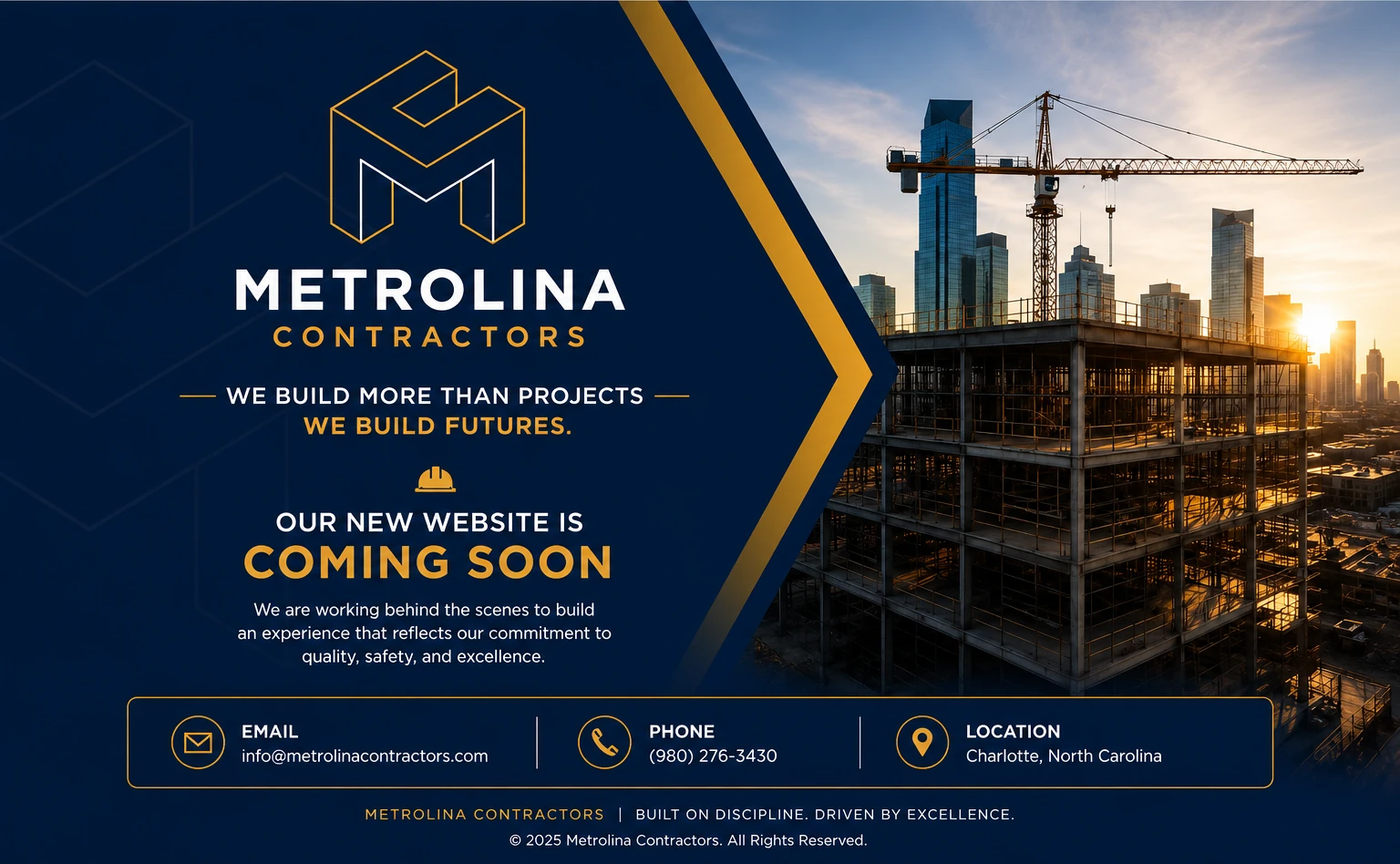 Metrolina Contractors coming soon page